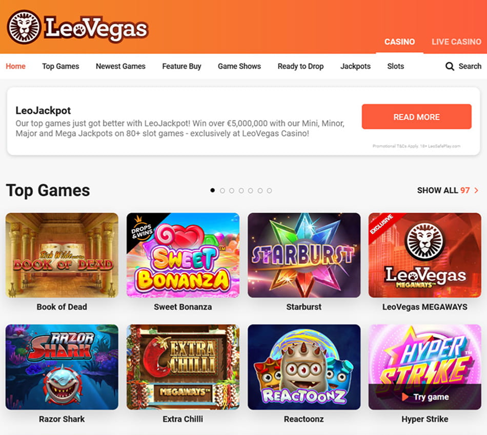 LeoVegas Homepage